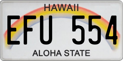 HI license plate EFU554