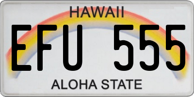 HI license plate EFU555