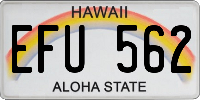 HI license plate EFU562