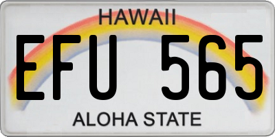 HI license plate EFU565