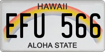 HI license plate EFU566