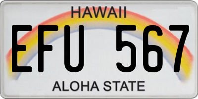 HI license plate EFU567