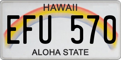 HI license plate EFU570