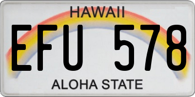 HI license plate EFU578