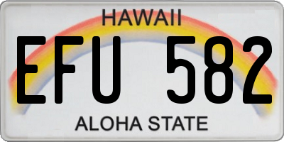 HI license plate EFU582