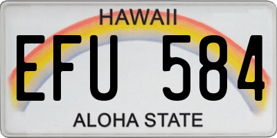 HI license plate EFU584