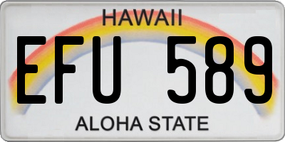 HI license plate EFU589