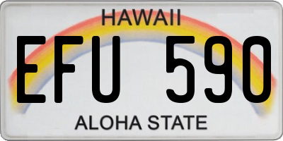 HI license plate EFU590