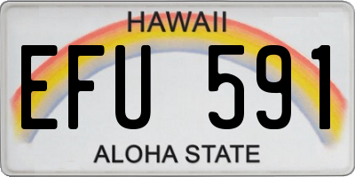 HI license plate EFU591