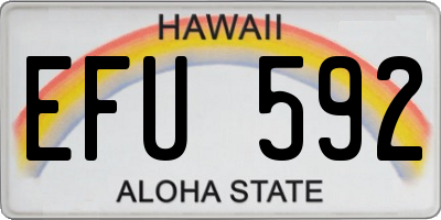 HI license plate EFU592