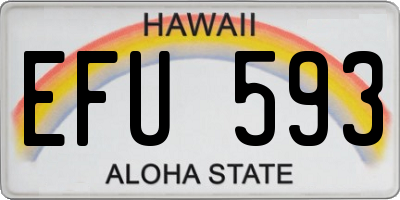 HI license plate EFU593