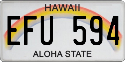 HI license plate EFU594
