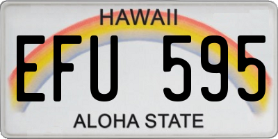 HI license plate EFU595