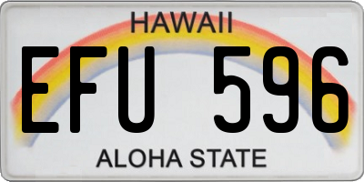 HI license plate EFU596