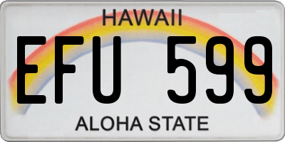 HI license plate EFU599