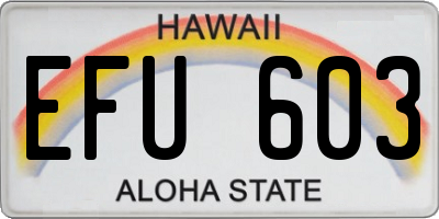 HI license plate EFU603