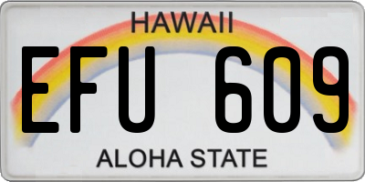 HI license plate EFU609