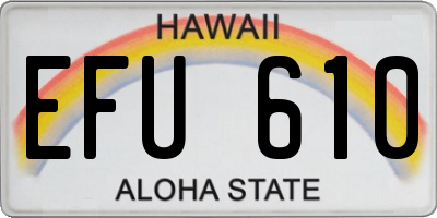 HI license plate EFU610