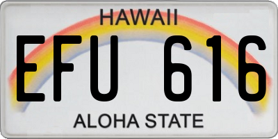 HI license plate EFU616