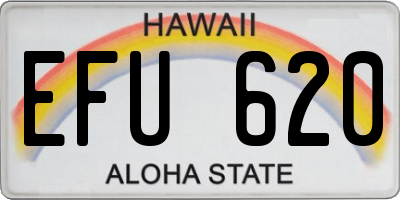 HI license plate EFU620