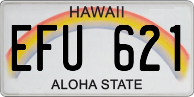 HI license plate EFU621