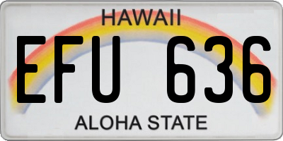 HI license plate EFU636