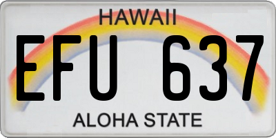 HI license plate EFU637