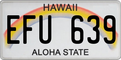 HI license plate EFU639