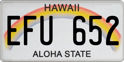HI license plate EFU652