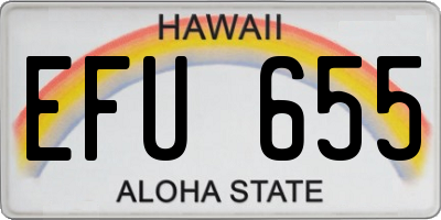 HI license plate EFU655