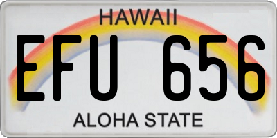 HI license plate EFU656