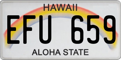 HI license plate EFU659