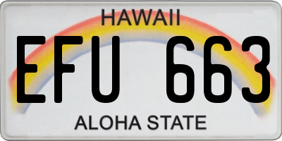HI license plate EFU663