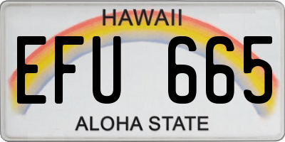 HI license plate EFU665