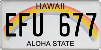 HI license plate EFU677