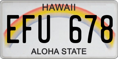 HI license plate EFU678