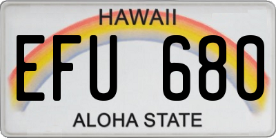 HI license plate EFU680