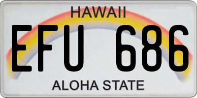 HI license plate EFU686