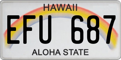 HI license plate EFU687