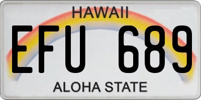 HI license plate EFU689