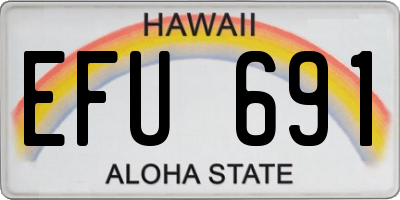 HI license plate EFU691