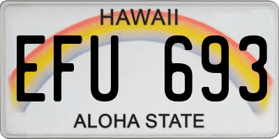 HI license plate EFU693