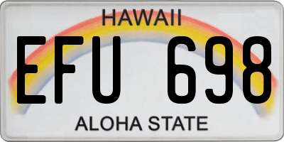 HI license plate EFU698