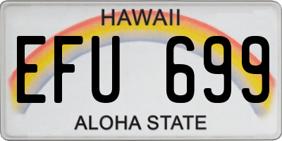 HI license plate EFU699