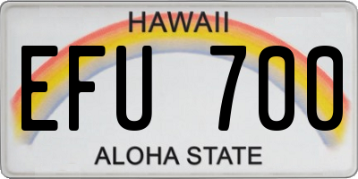 HI license plate EFU700