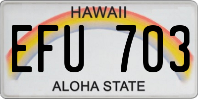 HI license plate EFU703