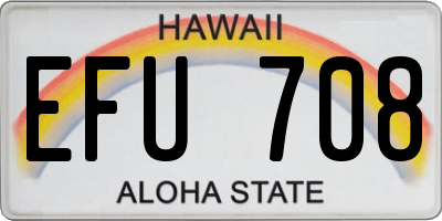 HI license plate EFU708