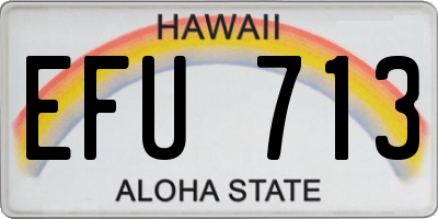 HI license plate EFU713