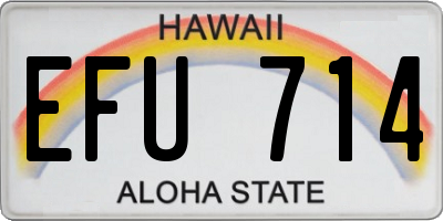 HI license plate EFU714