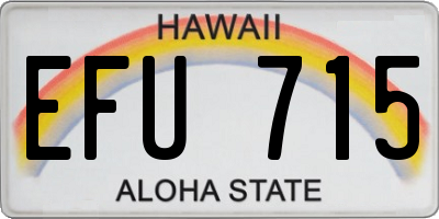 HI license plate EFU715
